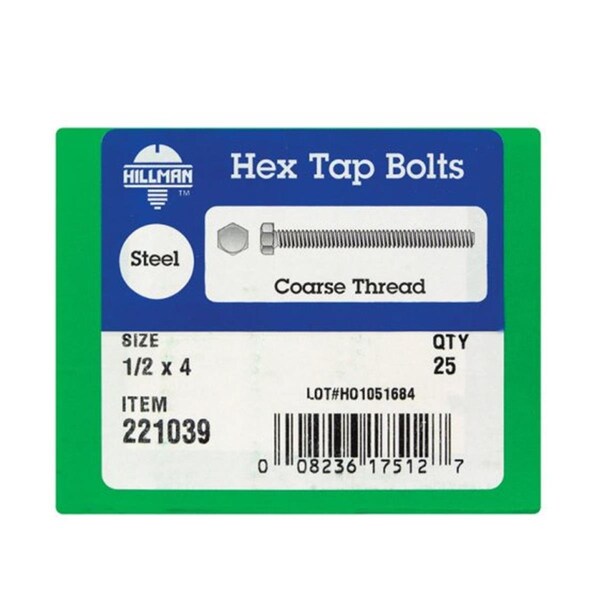 Hillman Hex Head Tap Bolt, 4 in L, 25 PK 5323530 - main